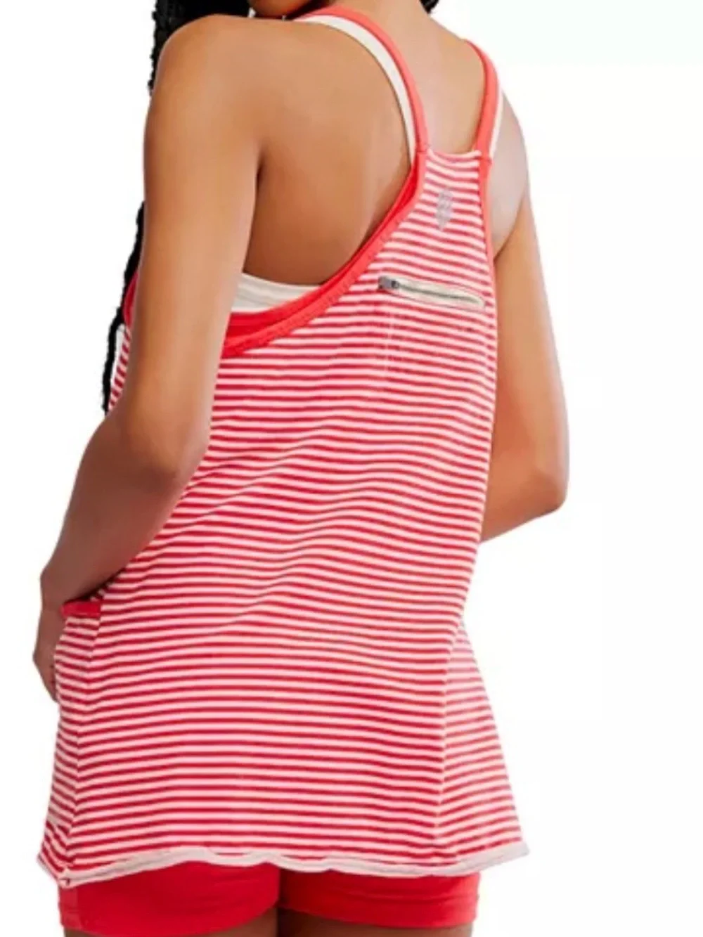 Free People Hot Shot Printed Mini Dress. NWT. Red stripe